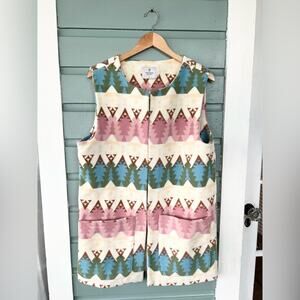 Tuckernuck Dudley Stephens Aztec printed vest fleece southwestern fall winter XL